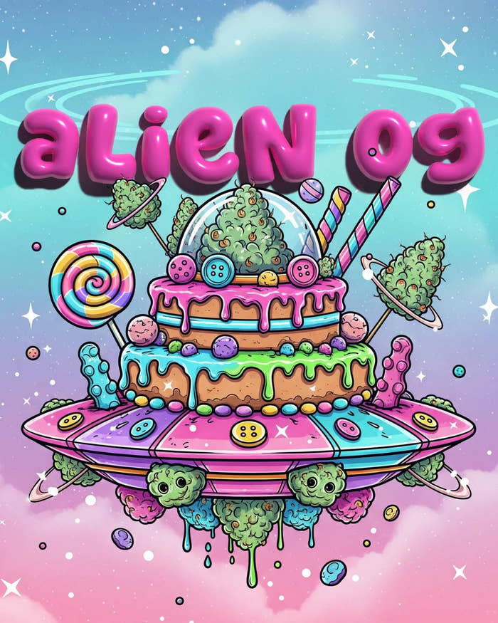 Alien OG Illustration – Genetik & Wuchsform