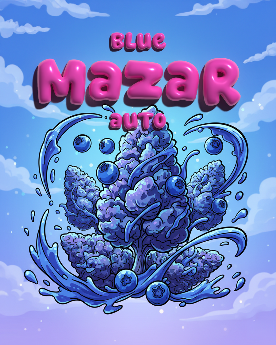 Blue Mazar Auto Illustration  - SEEDPOPPERS