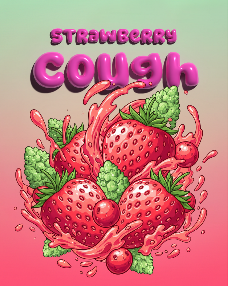 Strawberry Cough Illustration  - SEEDPOPPERS