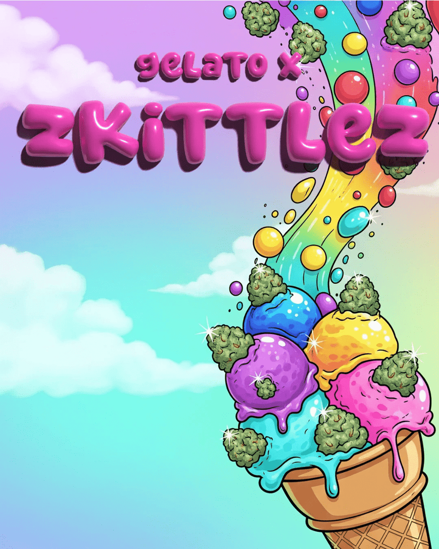Gelato x Zkittlez Illustration – Genetik & Wuchsform